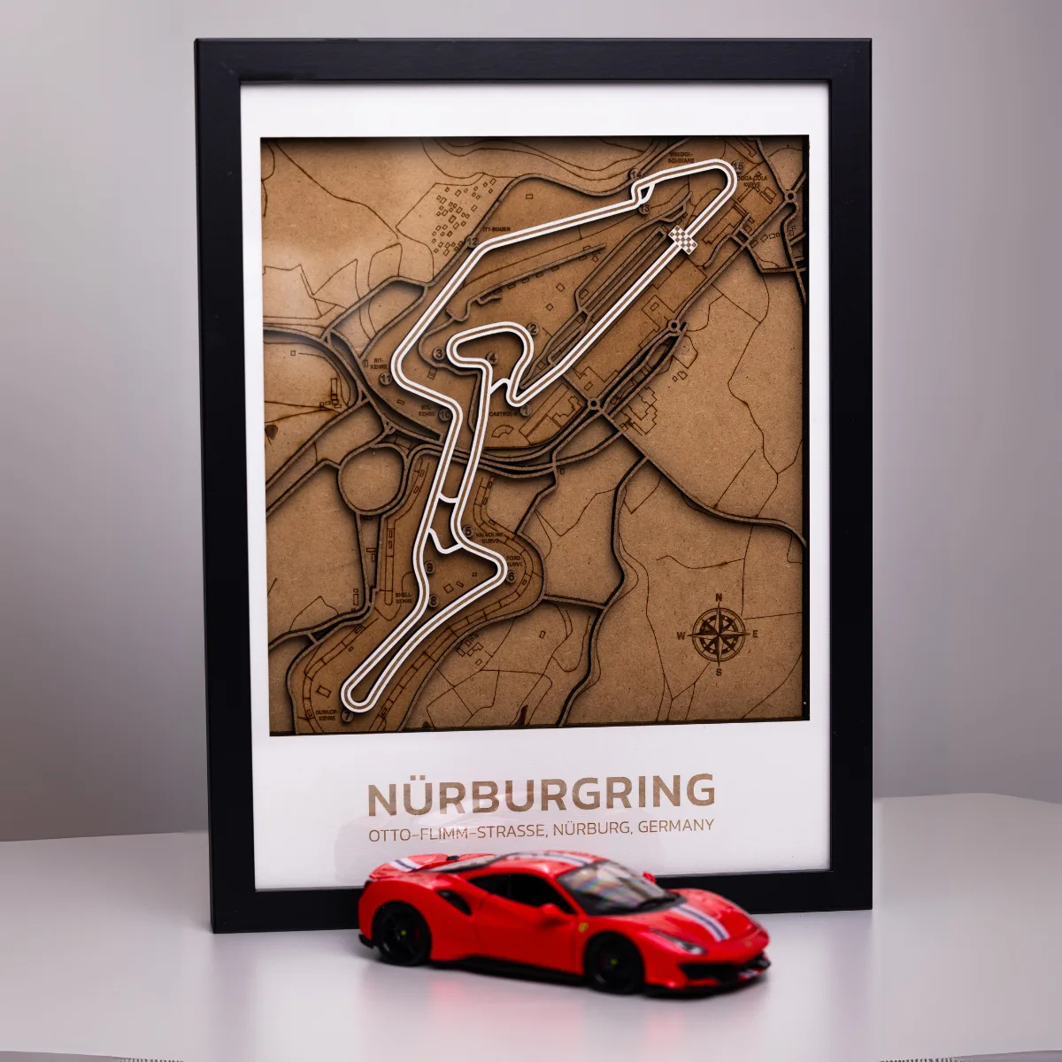 Nürburgring 3D Wooden Track Map | Premium Motorsport Wall Art Decor