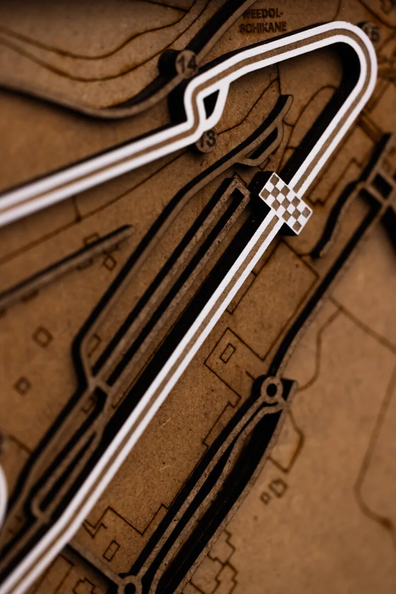 Nürburgring 3D Wooden Track Map | Premium Motorsport Wall Art Decor
