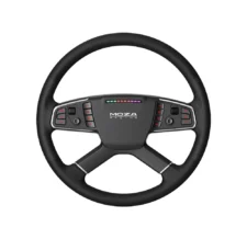MOZA TSW Truck Wheel 400 mm front view with RGB buttons and RPM LEDs   OCRacing