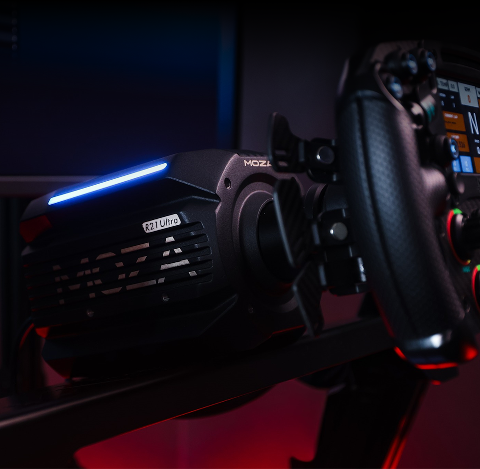MOZA R21 Ultra installed on sim racing cockpit - OCRacing