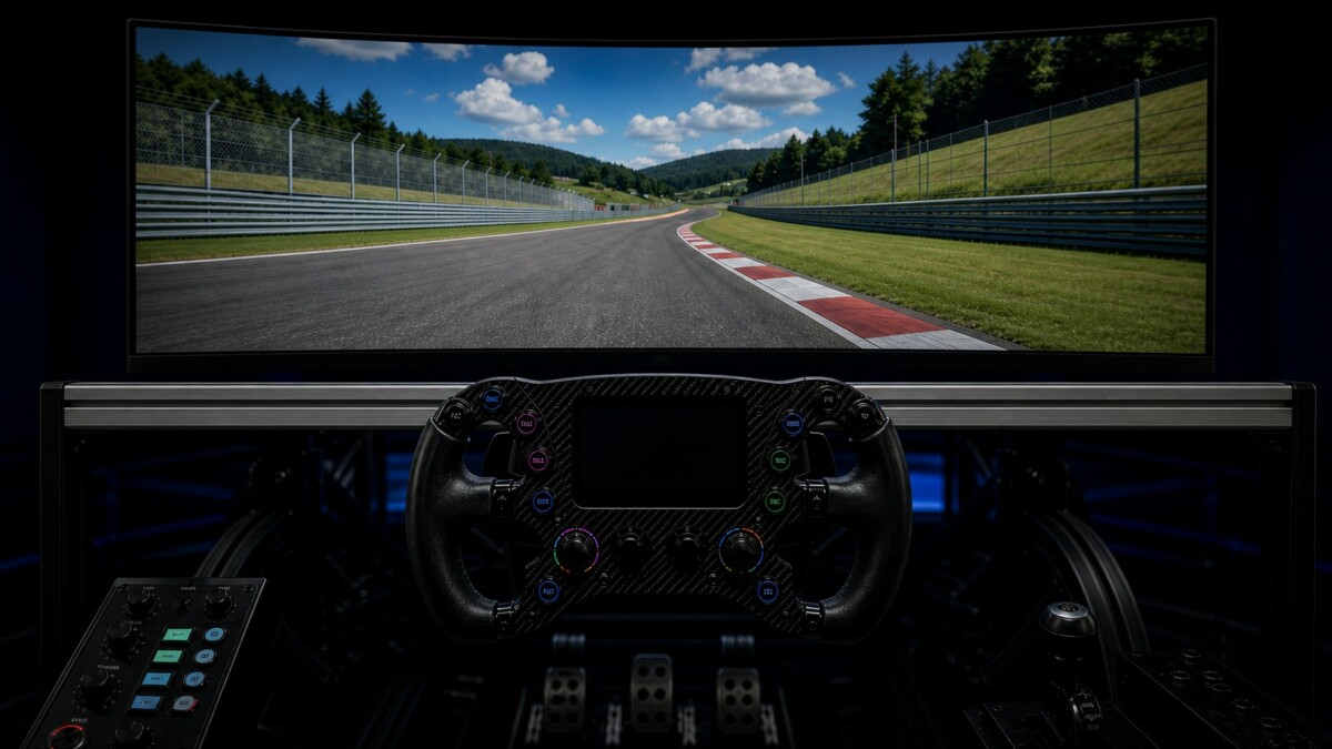Single OCRacing iFlag preview mounted on a sim racing cockpit profile