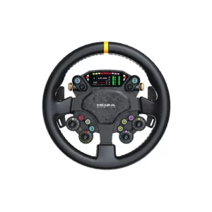 MOZA CS Pro Steering Wheel front view with 299 inch display RGB rev lights and flag lights   OCRacing