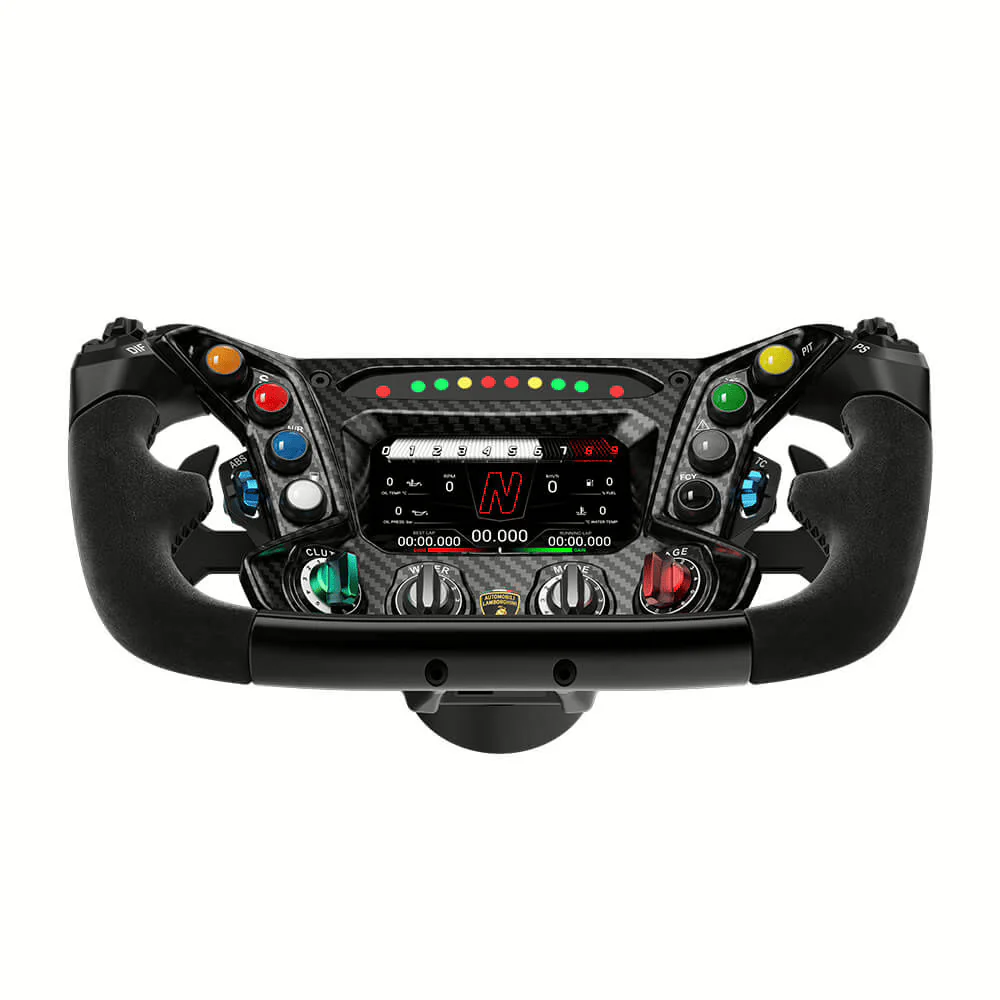 moza-lamborghini-essenza-scv12-sim-racing-steering-wheel-1-ocracing - OCRacing.eu MOZA Lamborghini Essenza SCV12 Sim Racing Steering Wheel angled product view OCRacing