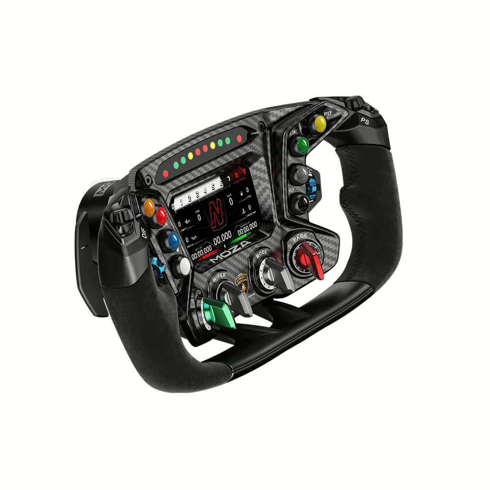 MOZA Lamborghini Essenza SCV12 carbon fiber and aluminum construction - OCRacing
