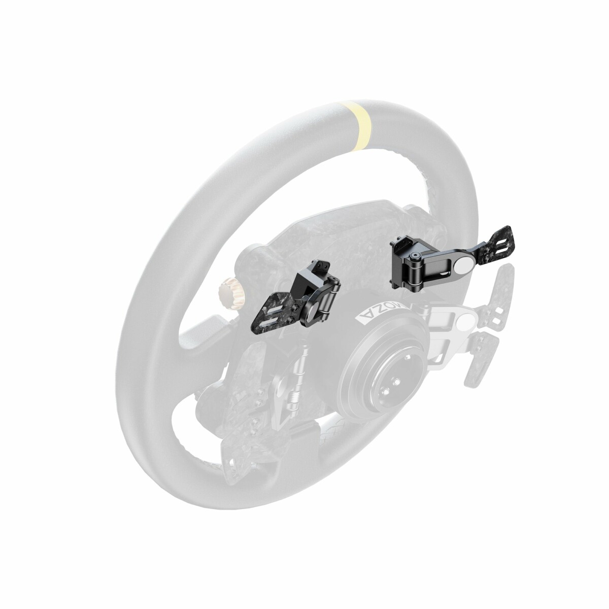 MOZA Paddles Add-on Kit installation angle detail - OCRacing