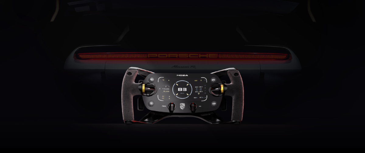 MOZA Porsche Mission R Steering Wheel official hero image - OCRacing