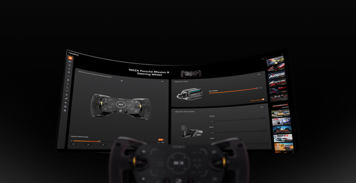 MOZA Porsche Mission R Steering Wheel Pit House software control - OCRacing