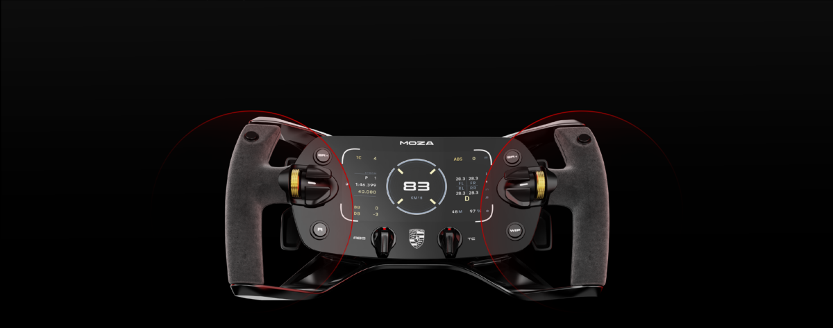 MOZA Porsche Mission R Steering Wheel precision controls and thumb wheels - OCRacing