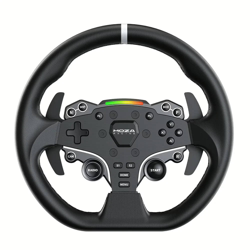 MOZA ES Lite Steering Wheel with 280 mm rim and 10 RGB LEDs - OCRacing