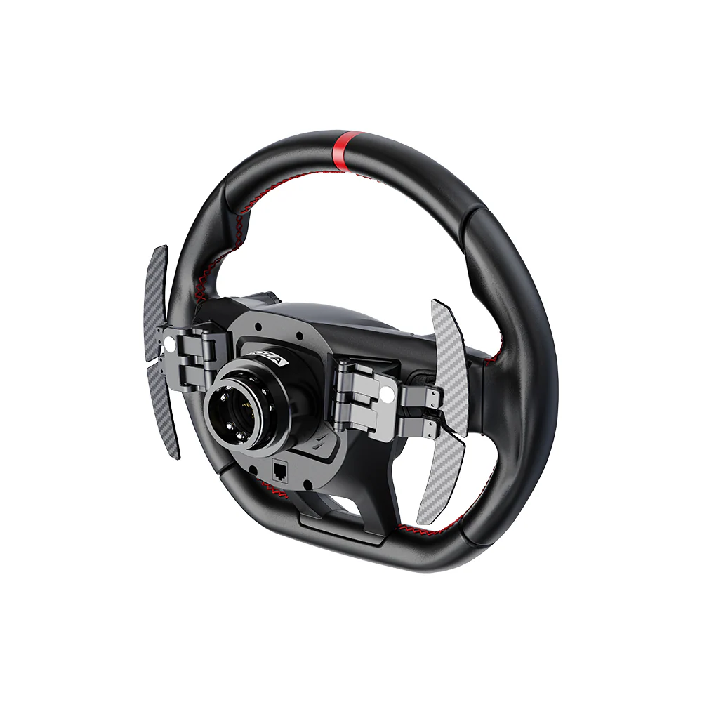 MOZA Revuelto Sim Racing Steering Wheel detail with buttons and rotary encoders   OCRacing