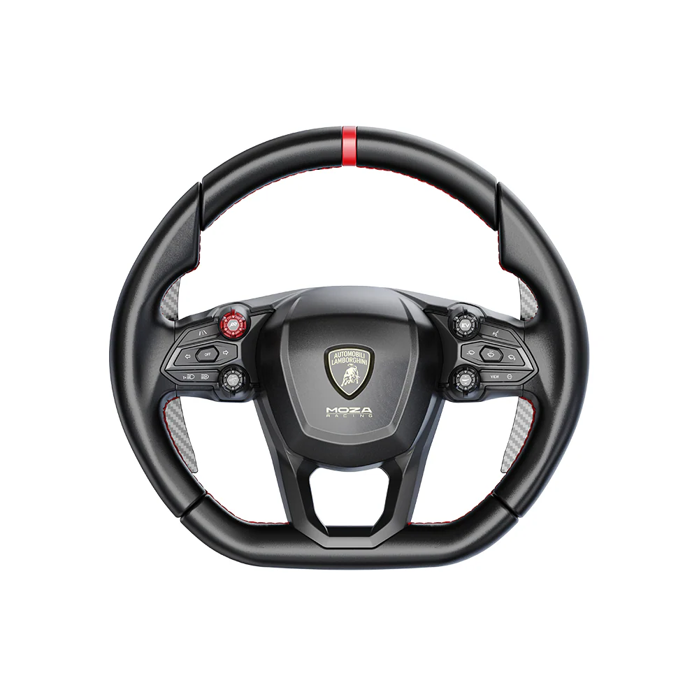 MOZA Revuelto Sim Racing Steering Wheel front view officially licensed Lamborghini replica   OCRacing