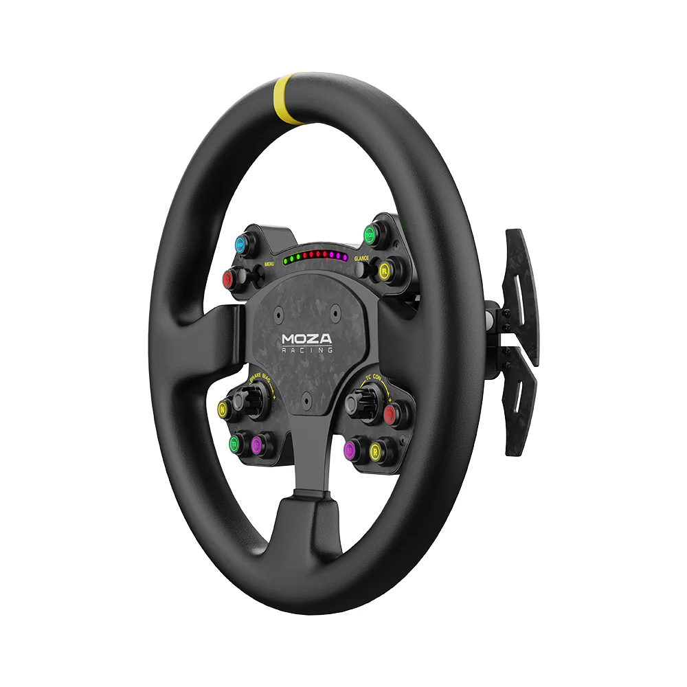MOZA RS V2 Steering Wheel rear view with magnetic paddles and quick release - OCRacing