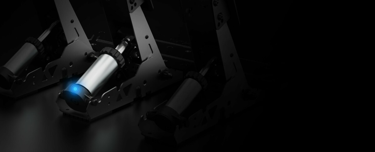 MOZA SRP2 angle sensor highlighted on pedal mechanism - OCRacing