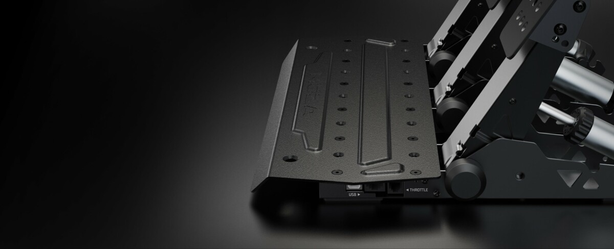 MOZA SRP2 pedal base USB connection and steel base detail - OCRacing