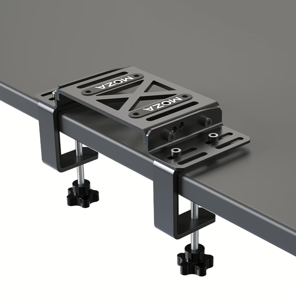 MOZA Table Clamp R5 R9 R12 mounted on desk - OCRacing