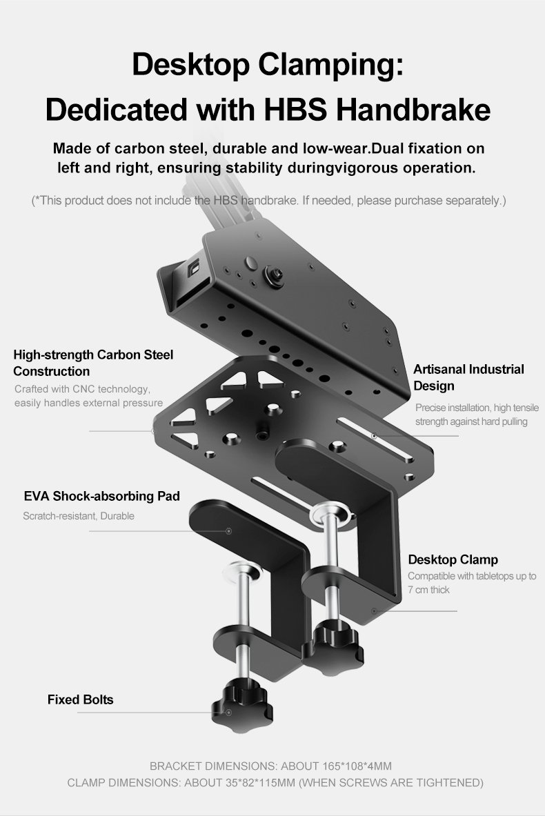 PXN Z-D1 Handbrake Table Mount exploded view - OCRacing