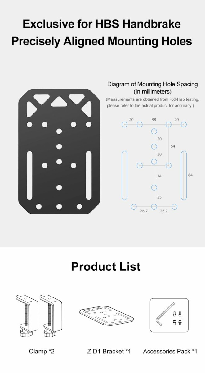 PXN Z-D1 mounting holes and product list - OCRacing