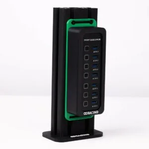 SimRacing USB 7 port HUB with green OCRacing profile mount