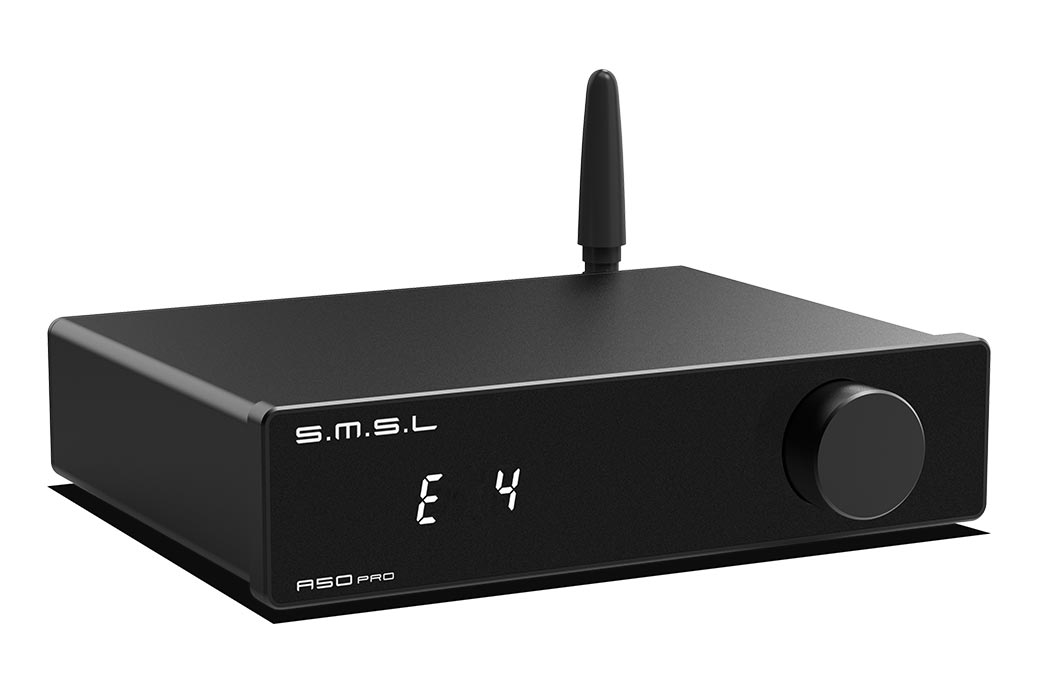 SMSL A50 Pro 2.1-Channel Amplifier angled front - OCRacing
