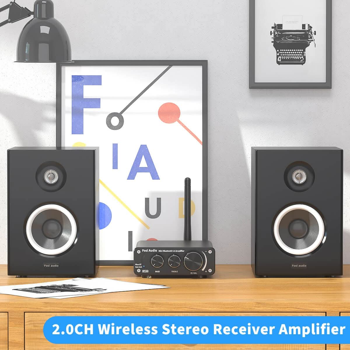 Fosi Audio BT10A compact desktop speaker setup - OCRacing