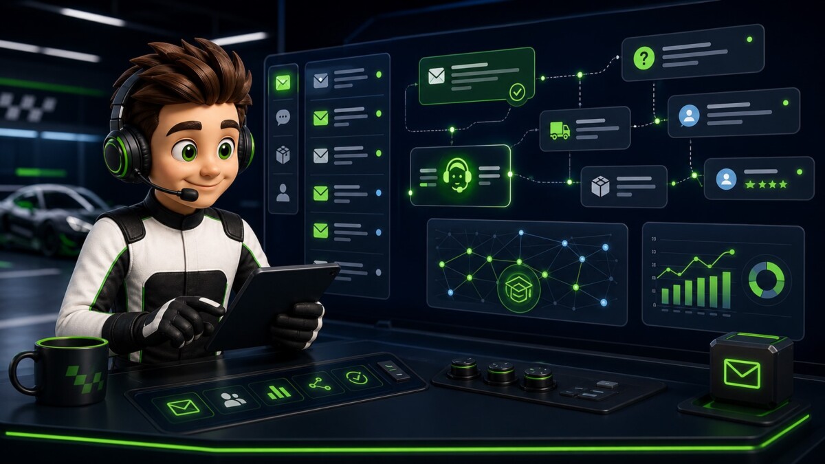 Ocie learning from OCRacing customer emails in a communications cockpit